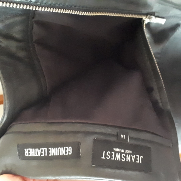 Jeanswest black genuine leather Skirt Size 14 - Picture 7 of 12